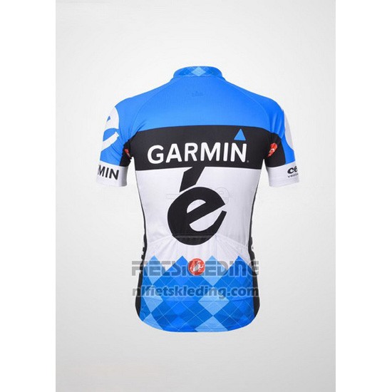 2012 Fietskleding Garmin Cervelo Wit en Azuur Korte Mouwen en Koersbroek